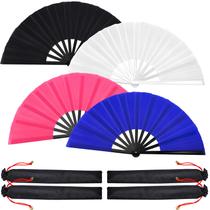 Ventiladores dobráveis Blulu Classic Style para dança em linha, 33 cm, 4 unidades