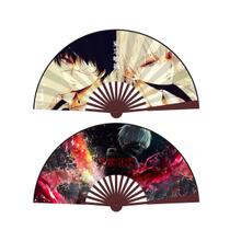 Ventiladores dobráveis Tokyo Ghouls Anime Handheld Cloth Bamboo 10cm