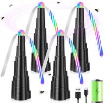 Ventiladores repelentes de moscas AMFLOWER recarregáveis por USB com luz LED, kit com 4 unidades