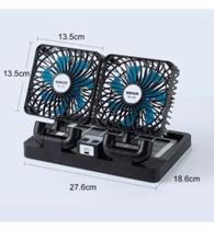 Ventoinha De Refrigeração Dupla Recarregável Solar E Usb