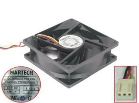 Ventoinha de resfriamento 12V 0.13A 1.56W 3 Fios General Martech 8025 - DF0802512SEMN