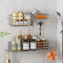 Ventosa Shower Caddy LEVERLOC, pacote com 2 unidades, prateada, à prova de ferrugem