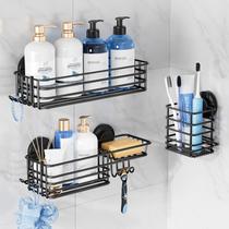Ventosa Shower Caddy TAILI com ganchos e suporte de sabonete, pacote com 3