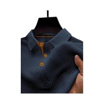 Verão gelo seda lapela masculina de manga curta camiseta roupas masculinas topo