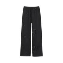 Verão nova moda feminina versátil indústria pesada europeia e americana calças bordadas Verão nova moda feminina versátil indústria pesada europeia e americana calças bordadas