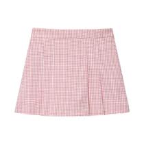 Verão nova moda feminina versátil pequenas saias e calças xadrez