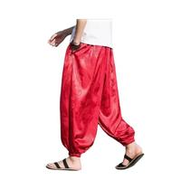 Verão seda hippie cigano boho calças largas harem calças para homens mulheres calças de yoga aladdin