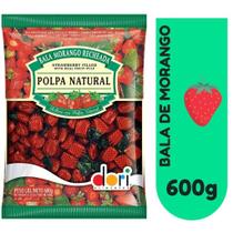 Verdadeiro Morango do Amor Sabor de infância Bala Recheada de Morango com Sabor Natural da Fruta 600g DORI