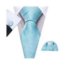 Verde Menta Cerceta Seda Masculino Gravata Abotoaduras Conjunto Jacquard Oliva Sálvia Gramado