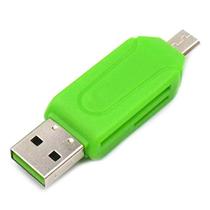 (Verde) Tudo em 1 USB Memory Card Reader Micro USB OTG para USB
