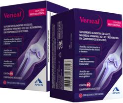 Verical kit c/2 cxs c/60 cprs cada - resvertrol + cálcio ossos fortes + vitamina d3 + k2 + manésio Verical kit c/2 cxs c/60 cprs cada - resvertrol + cálcio ossos fortes + vitamina d3 + k2 + manésio