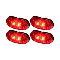 Vermelho Laranja Led Luzes Marcadoras Laterais 12 24v Durável À Prova Dwaterproof Água Oval Luz De