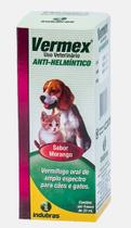 Vermex Anti-helmintico 20ml Sabor Morango - Cães E Gatos