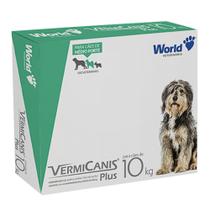VermiCanis Plus Vermífugo para Cães de 10Kg Médio Porte com 4 Comprimidos Palatáveis