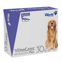 VermiCanis Plus Vermífugo para Cães de 30Kg Grande Porte com 2 Comprimidos Palatáveis