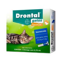 Vermicida Drontal SpotOn para Gatos de 2,5kg a 5kg Bisnaga com 0,70ml - Bayer