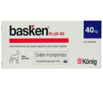 Vermífugo Basken Plus 40 p/ Cães e Gatos 1 comp. para cada 10Kg cx c/ 4 comp.