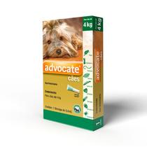 Vermífugo Bayer Advocate para cães de até 4kg, dosagem de 0.4ml.
