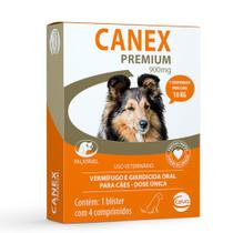 Vermífugo Cães Ceva Canex Premium 900mg até 10kg com 4 Comprimidos Vermífugo Cães Ceva Canex Premium 900mg até 10kg com 4 Comprimidos