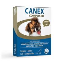 Vermífugo Canex Composto Dose Única Ceva - 4 Comprimidos