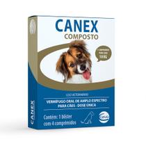 Vermífugo Canex Composto Endoparasita C/ 4 Comprimidos Dose Única