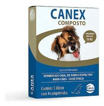 Vermífugo Canex Composto Endoparasita C/ 4 Comprimidos Dose Única
