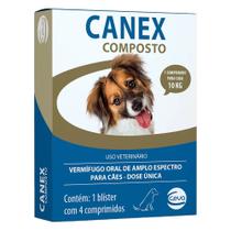 Vermifugo Canex Composto Para Cães C/ 4 Comp.