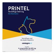 Vermífugo Centagro Vet Printel para Cães e Gatos - 4 Comprimidos