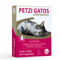 Vermifugo Ceva Petzi Para Gatos - 4 comprimidos