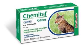 Vermífugo - Chemital - Gatos - C/ 4 Cpr - Chemitec