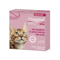 Vermífugo Chemital Para Gatos Chemitec 4 Comprimidos
