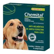 Vermifugo Chemital Plus Cães 660mg C/ 4 Comp - Chemitec