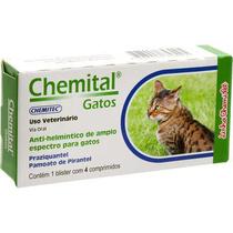 Vermífugo Chemitec Chemital para Gatos 4 Comprimidos