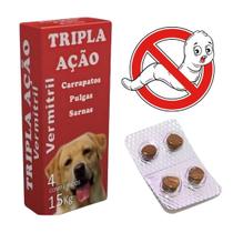 Vermífugo de Alto Espectro 4 Comprimidos para Cães até 15kg
