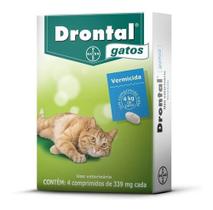 Vermifugo Drontal Gatos 339 Mg Caixa 4 comprimidos