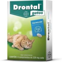 Vermifugo Drontal Gatos 4Kg Elanco 4 Comprimidos Vermifugo Drontal Gatos 4Kg Elanco 4 Comprimidos