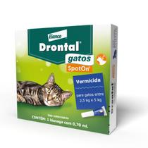 Vermifugo drontal gatos spot on 0,70ml pipeta 2,5 à 5kg Vermifugo drontal gatos spot on 0,70ml pipeta 2,5 à 5kg