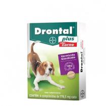 Vermífugo Drontal Plus Cachorros 10kg Sabor Carne 4 Comprimidos - Bayer