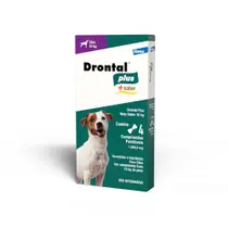 Vermifugo Drontal Plus Caes 10kg C/ 4 Comprimidos