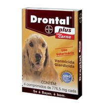 Vermífugo Drontal Plus Cães Carne Bayer 10 kg 4 Comprimidos - Bayer
