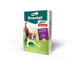 Vermífugo Drontal Plus Carne Cães 10kg - 4 Comprimidos