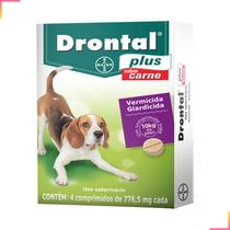 Vermífugo Drontal Plus Carne Cães Até 10kg Com 4 Comprimidos - BAYER