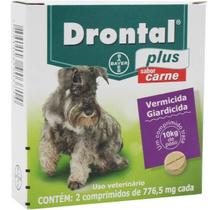 Vermífugo Drontal Plus Carne - Cães10kg - 2 Comp - ELANCO