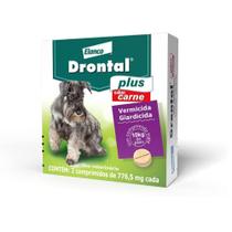 Vermífugo Drontal Plus Carne - Cães10kg - 2 Comp - Elanco