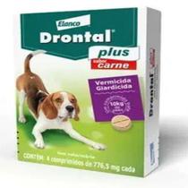 Vermífugo Drontal Plus para Cães 10kg Sabor Carne Bayer Caixa com 4 Comprimidos