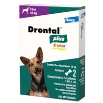 Vermífugo DrontaL Plus + Sabor até 10kg com 2 Comprimidos