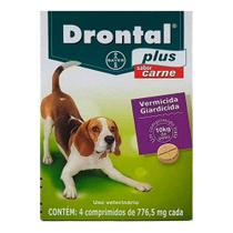Vermífugo Drontal Plus Sabor Carne- Cães 10 Kg - 4 Comprimidos - Elanco