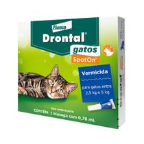 Vermífugo Drontal SpotOn 0,70ml para Gatos de 2,5kg à 5kg Vermífugo Drontal SpotOn 0,70ml para Gatos de 2,5kg à 5kg