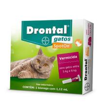 Vermífugo Drontal SpotOn 1,12mL para Gatos de 5 a 8Kg - Bayer