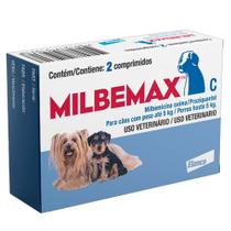 Vermífugo Elanco Milbemax C para Cães até 5 Kg - 2 Comprimidos